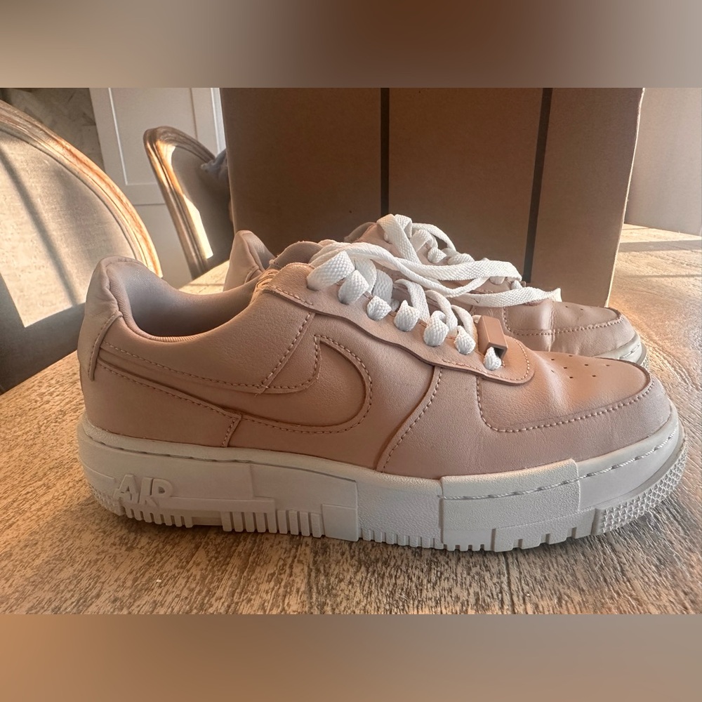 Nike Pink/Mauve Leather Platform AF1 Low Pixel SZ 6.5 womens